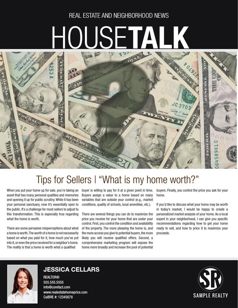 House Talk Newsletter - Trifold - Home Value (Manual)